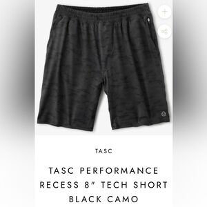 TASC Performance Recess 8 inch Tech Short, size large, lined, black camo